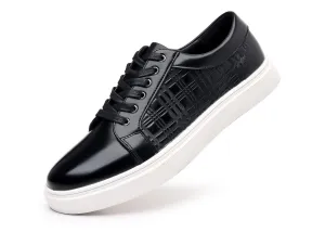 Men's Classic Plaid Leather Sneakers