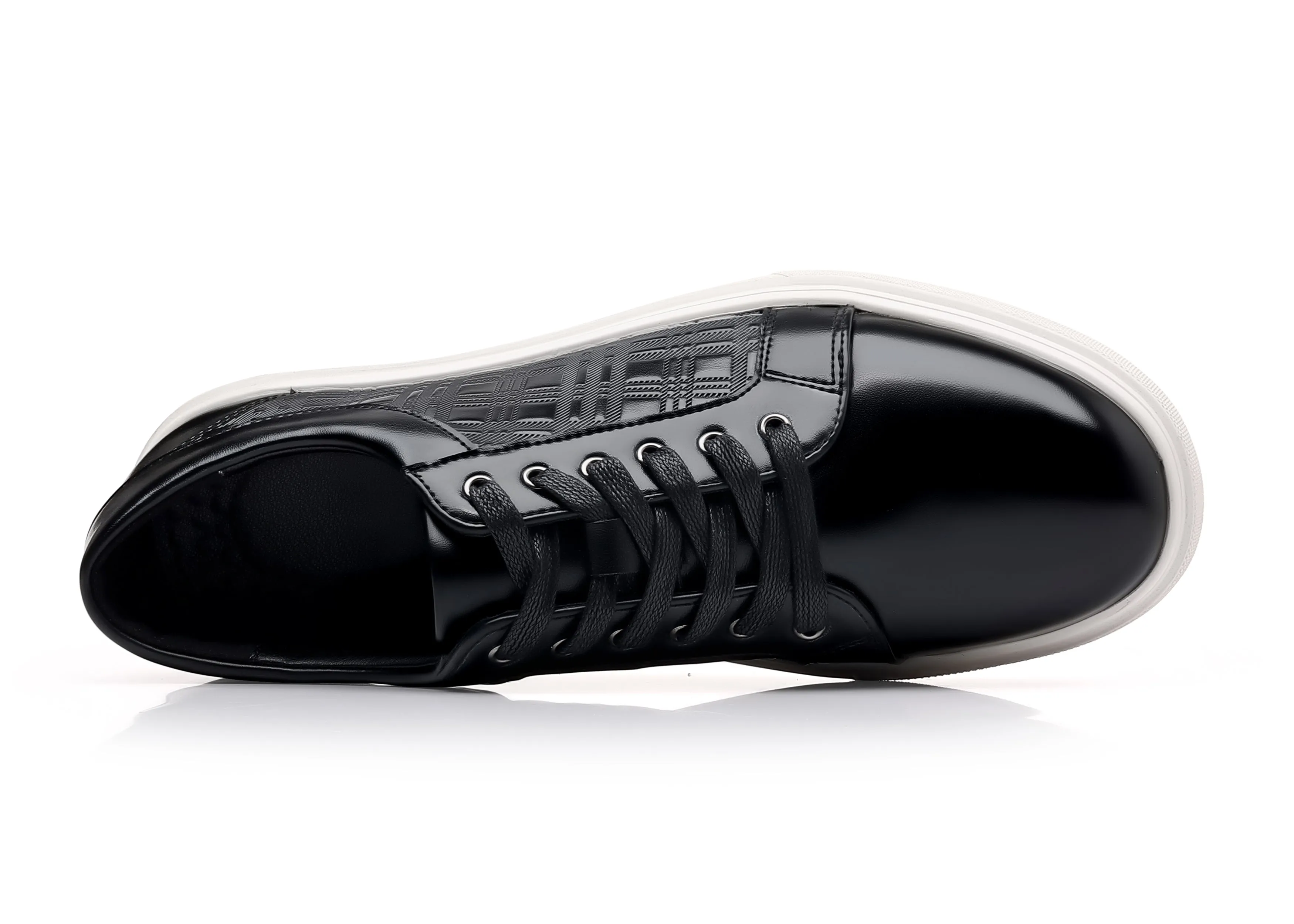 Men's Classic Plaid Leather Sneakers