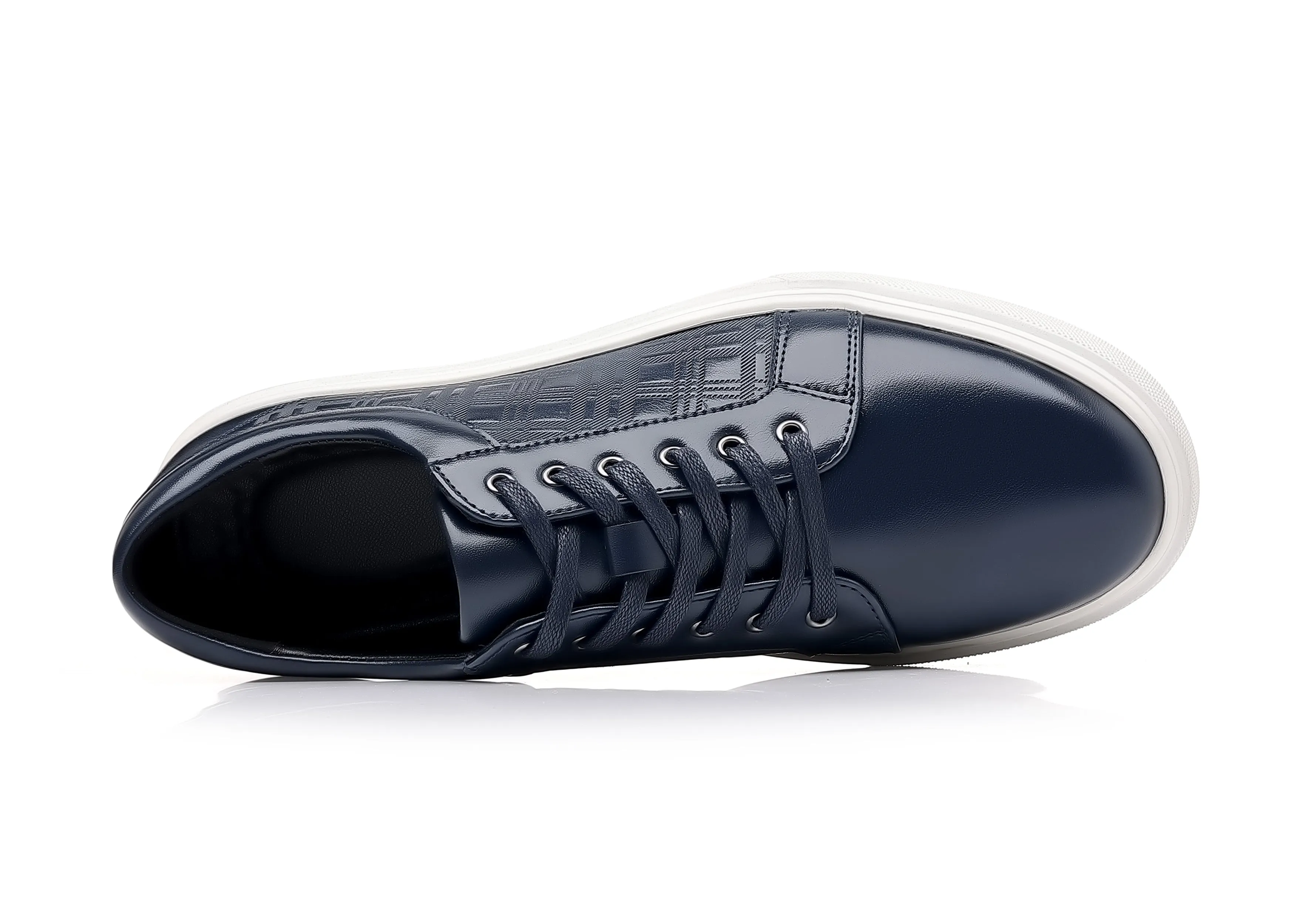 Men's Classic Plaid Leather Sneakers