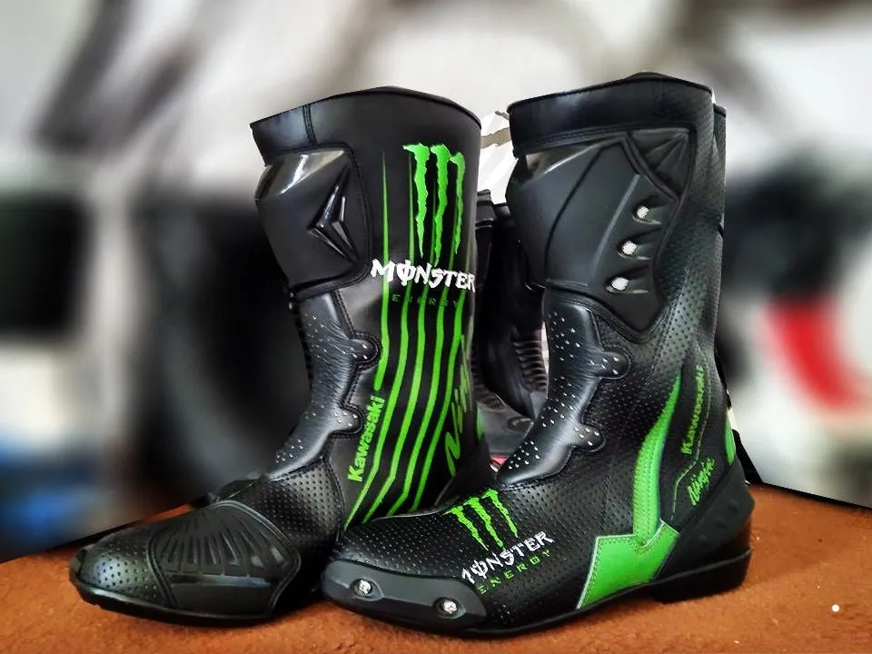 Mens Leather Motorbike Motorcycle Racing Sports Shoes Boots MN-015
