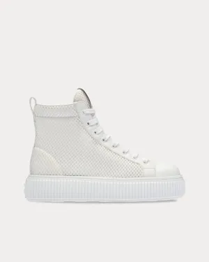 Mesh Flatform White High Top Sneakers