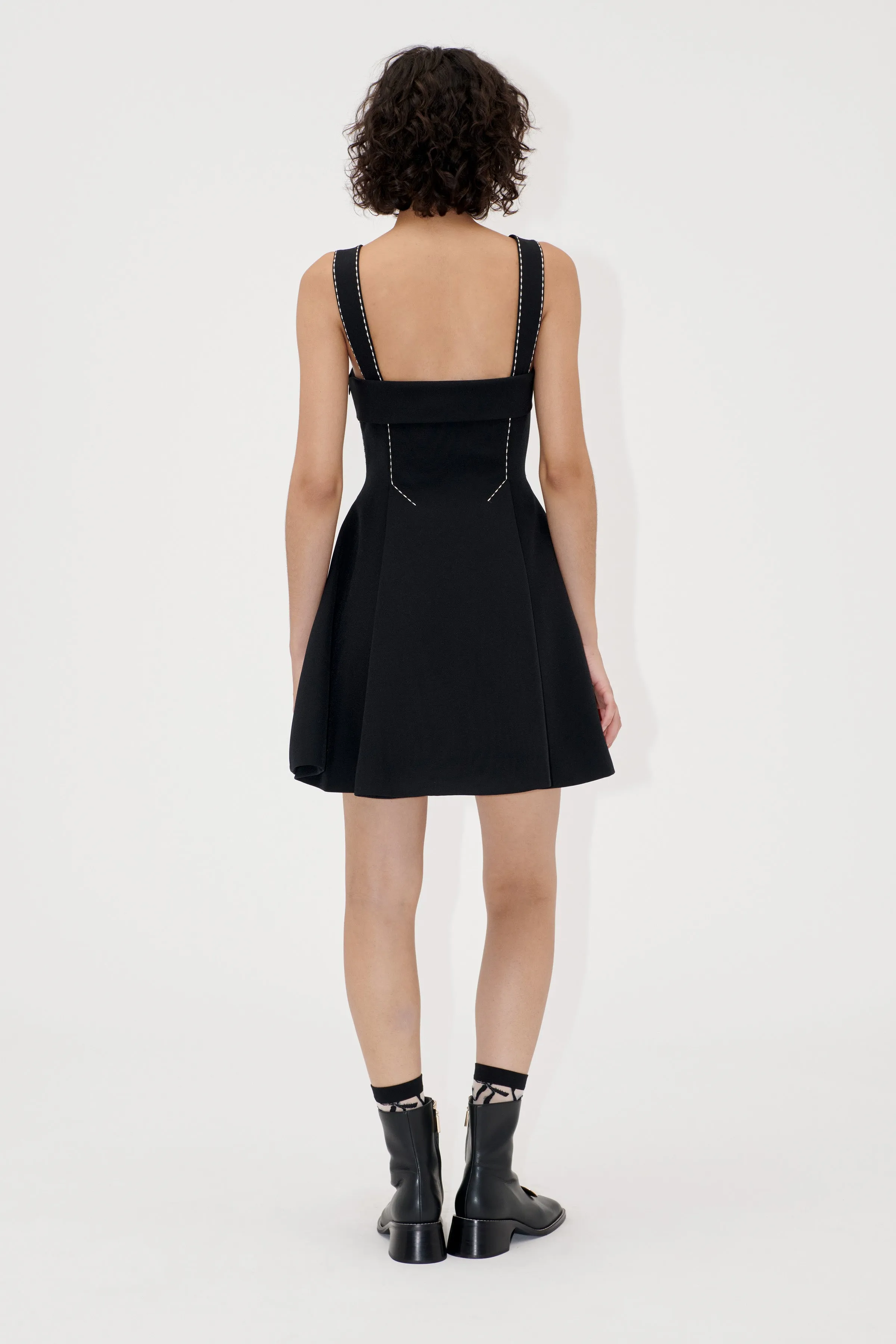 Mini Dress w/ Adjustable Straps - Jet Black