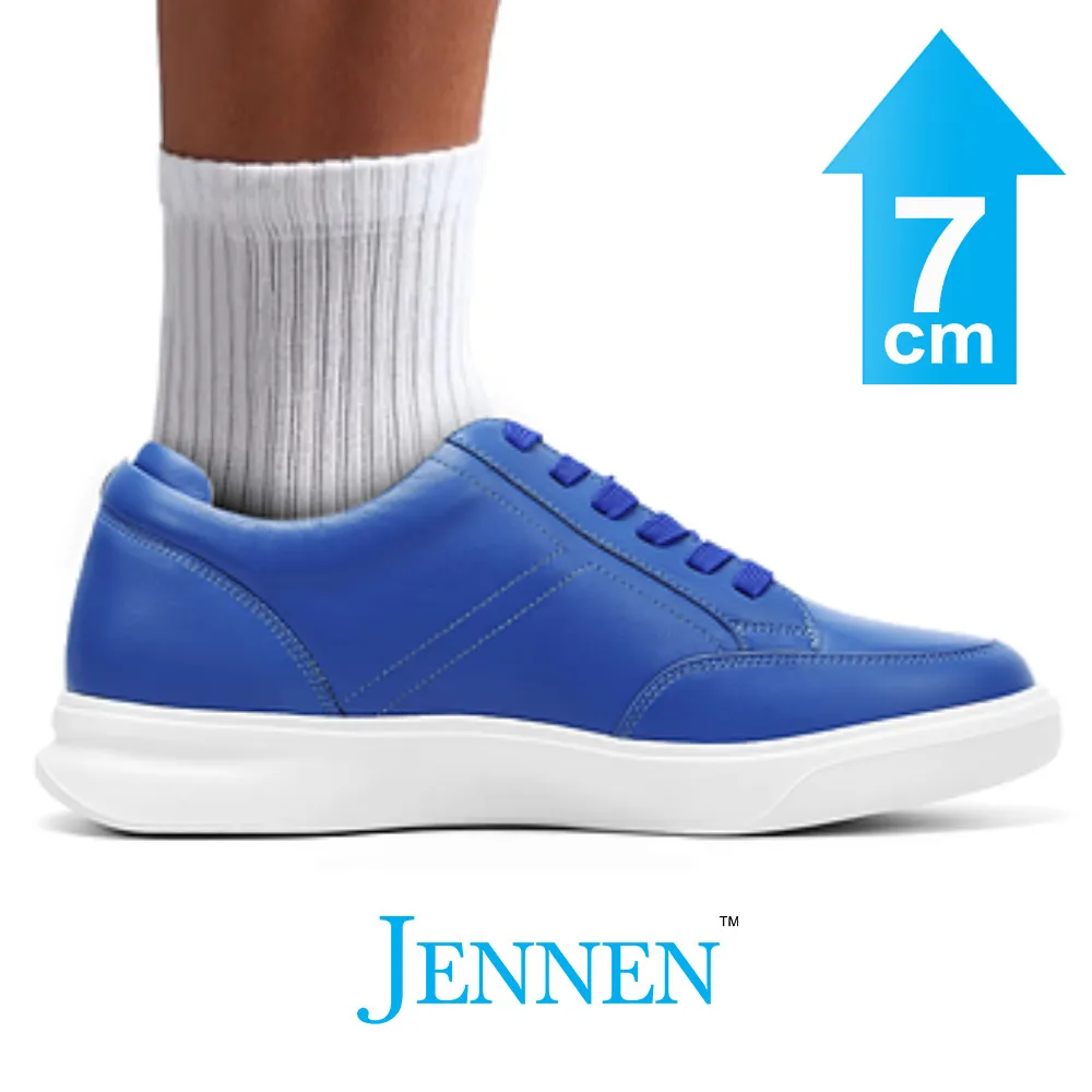 Mr. Federer 7cm | 2.8 inches Blue Sporty Elevated Sneakers