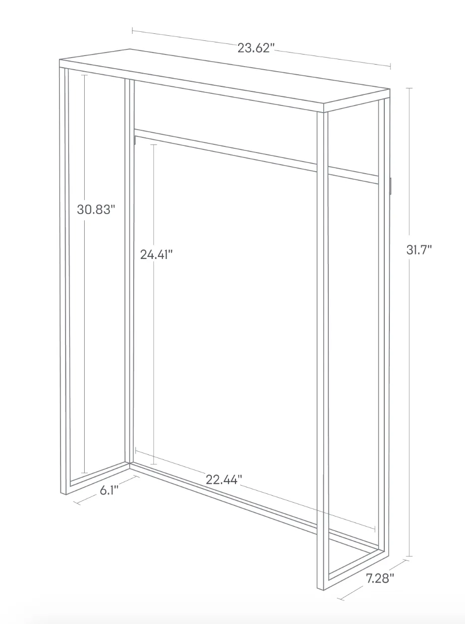 Narrow Entryway Console Table (32" H)  - Black