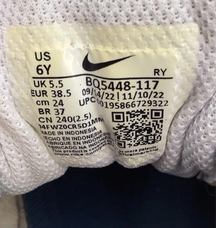 Nike Boys Court Borough Low 2 BQ5448-117 White Gray Athletic Shoes - Size 6Y