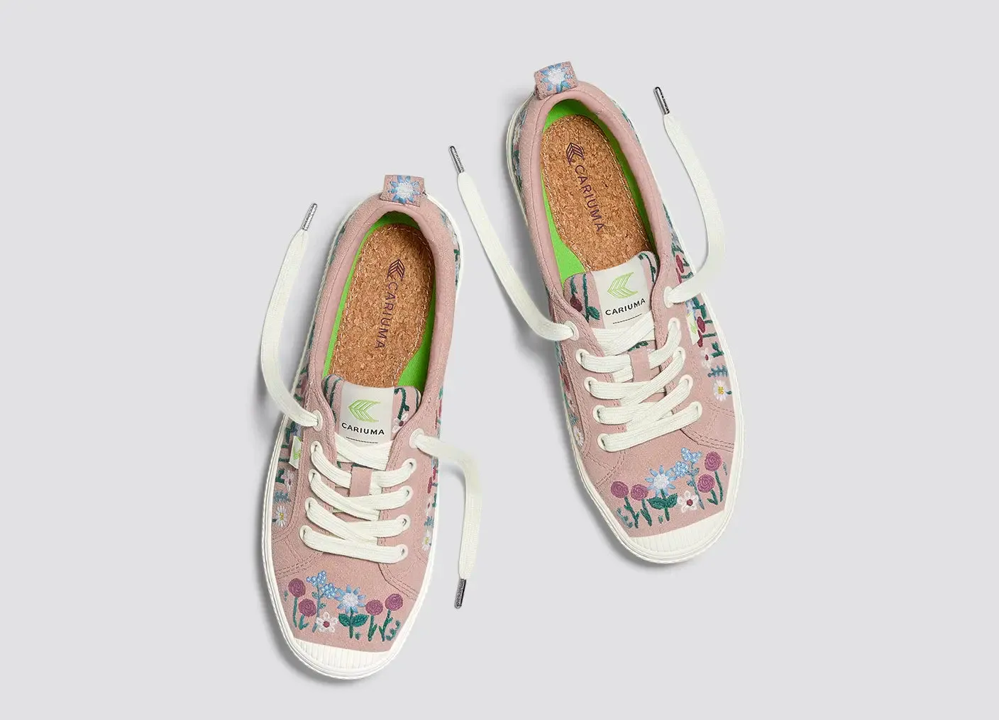 OCA Low Rose Suede Embroidered Flowers Sneaker Women