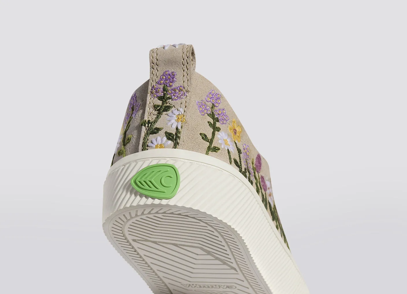 OCA Low Sand Suede Embroidered Flowers Sneaker Women