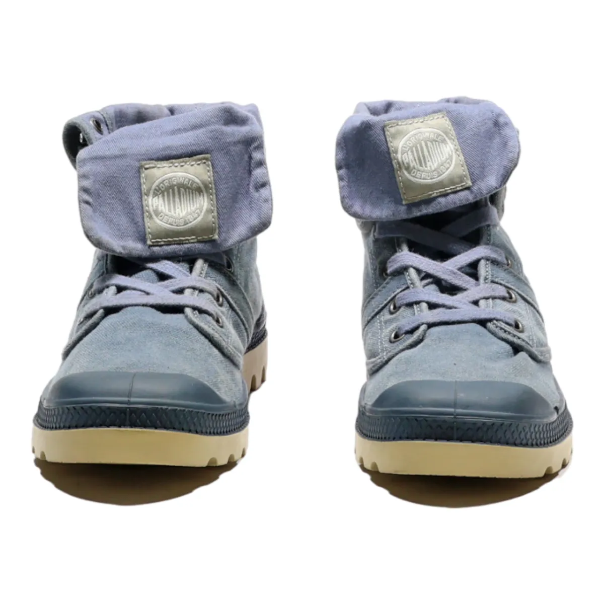PALLADIUM Lace-Up Boots Blue Canvas Womens UK 5