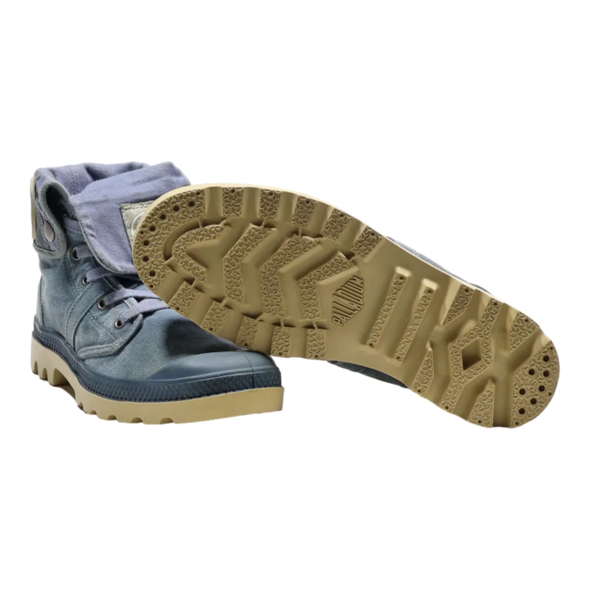PALLADIUM Lace-Up Boots Blue Canvas Womens UK 5