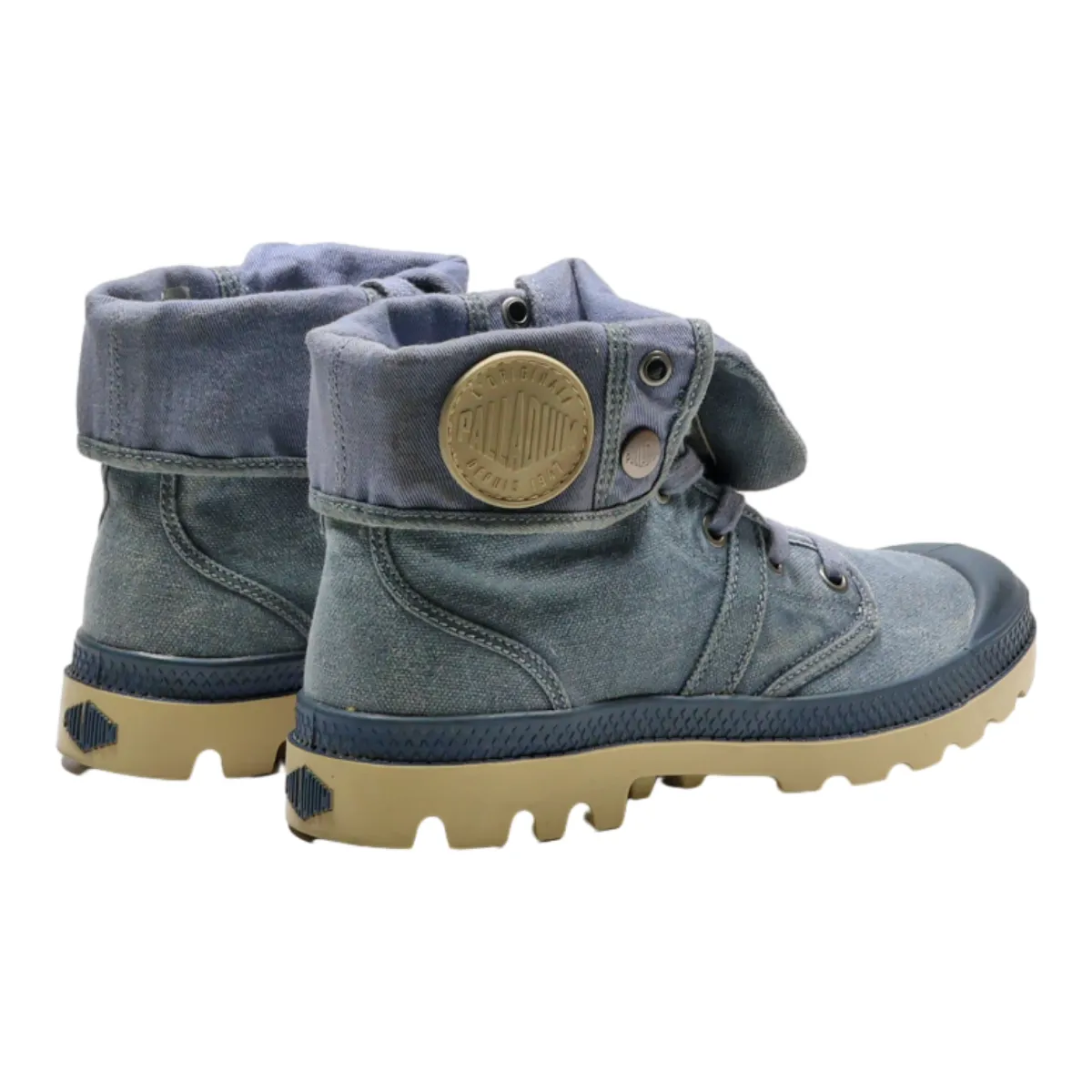 PALLADIUM Lace-Up Boots Blue Canvas Womens UK 5