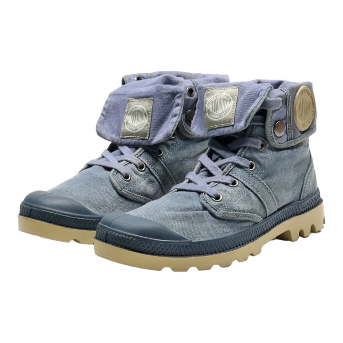 PALLADIUM Lace-Up Boots Blue Canvas Womens UK 5