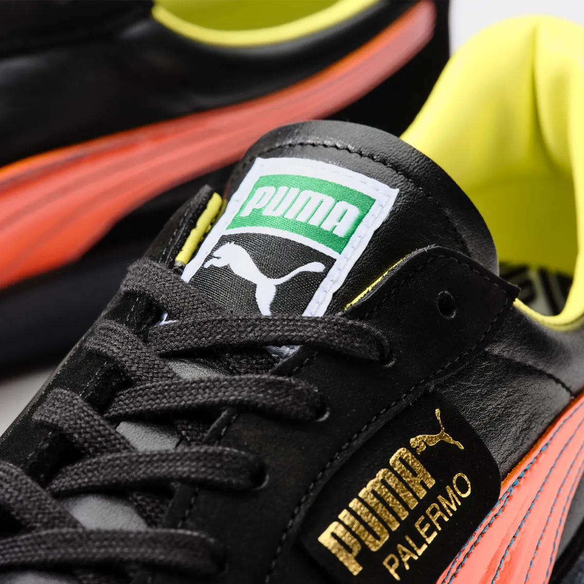 PUMA PALERMO MIJ KL SPORT BLACK/FLAME FLICKER/LIME SHEEN -MADE IN JAPAN- -Created by KICKS LAB.-