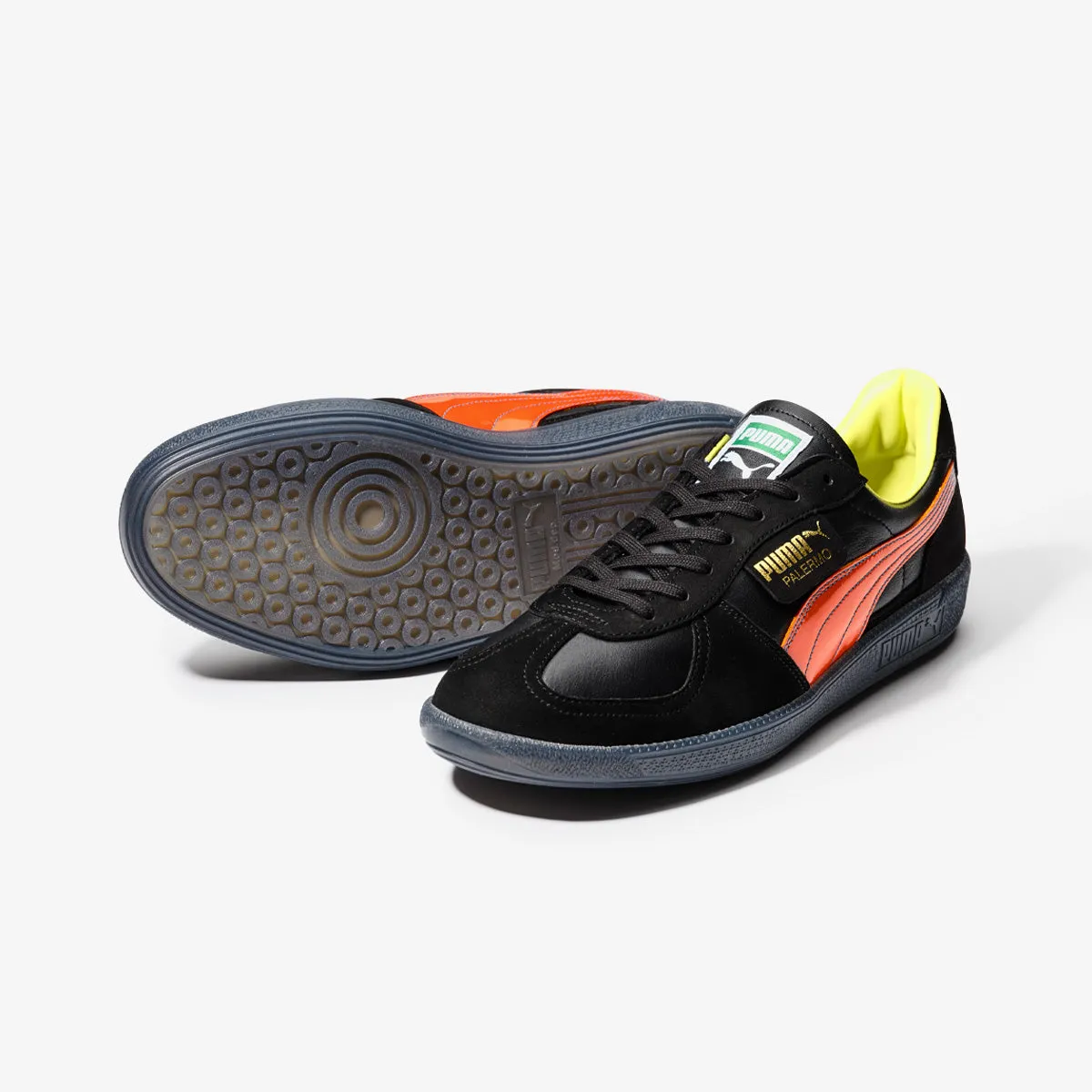 PUMA PALERMO MIJ KL SPORT BLACK/FLAME FLICKER/LIME SHEEN -MADE IN JAPAN- -Created by KICKS LAB.-