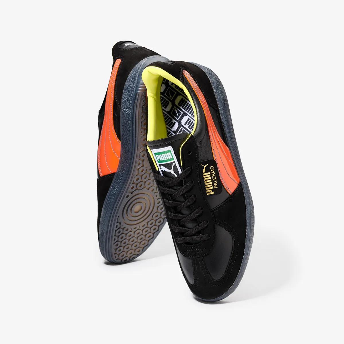 PUMA PALERMO MIJ KL SPORT BLACK/FLAME FLICKER/LIME SHEEN -MADE IN JAPAN- -Created by KICKS LAB.-