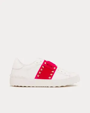 Rockstud Untitled Calfskin with Velvet Band White / Pink Orchid Low Top Sneakers