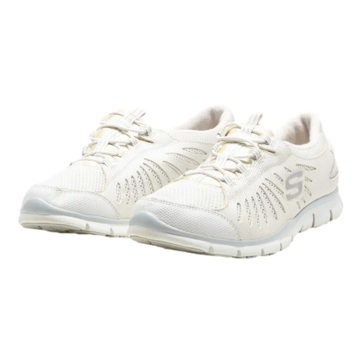 SKETCHERS Sneaker Trainers White Canvas Womens UK 6