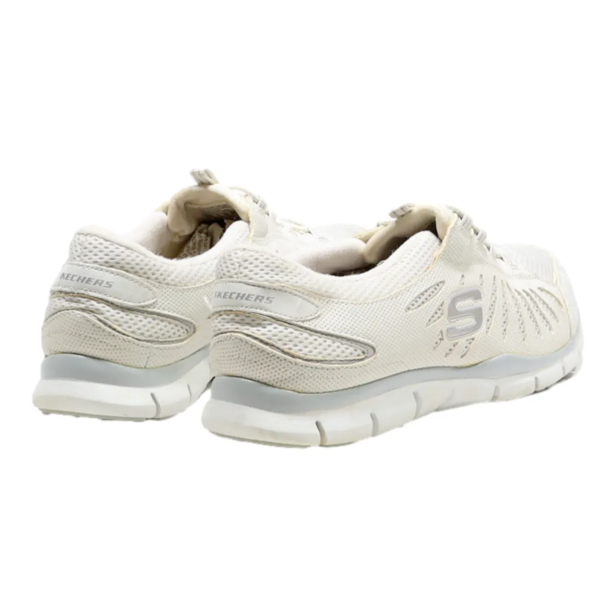 SKETCHERS Sneaker Trainers White Canvas Womens UK 6