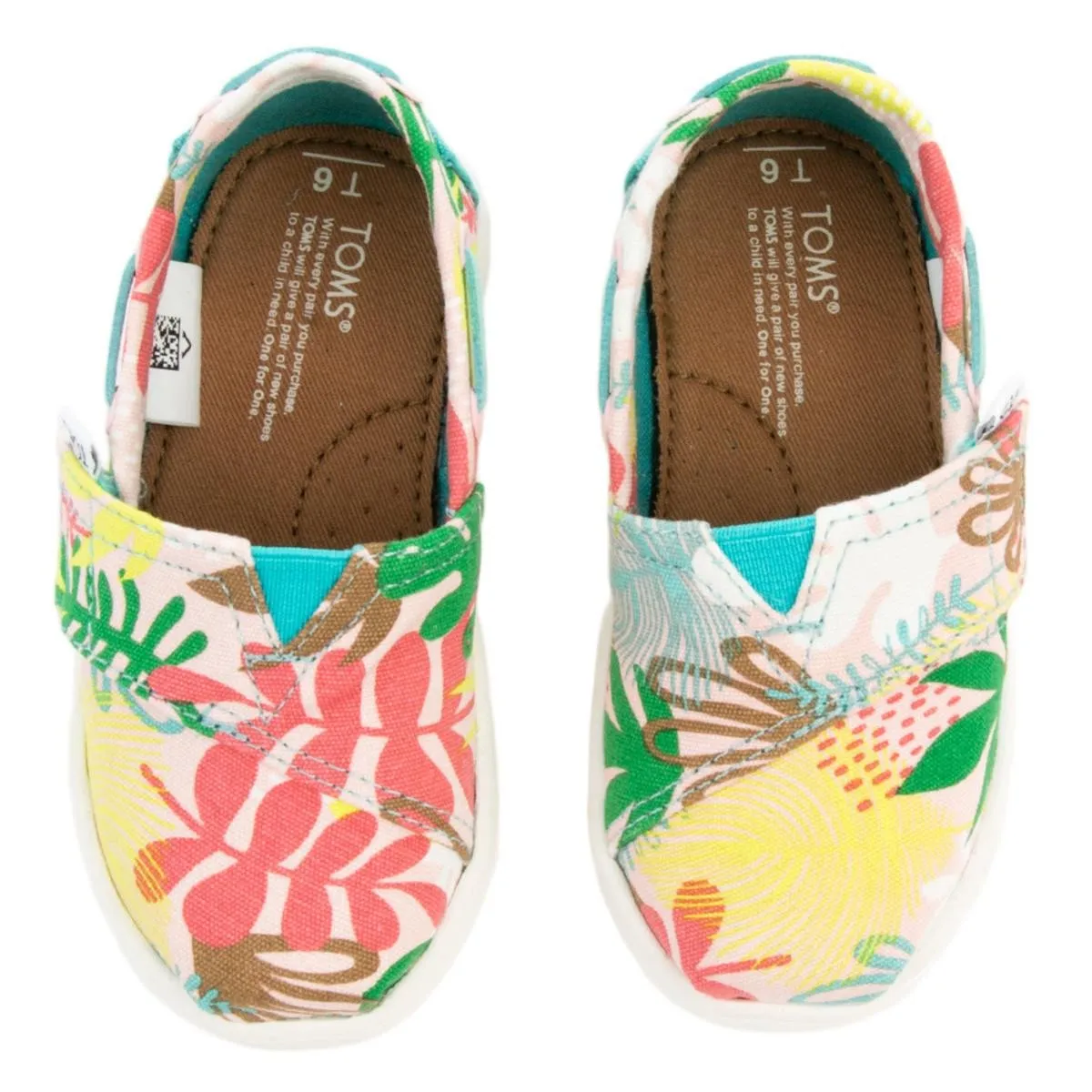 Tiny Toms Biminis Tropical Palms Pink Sneakers
