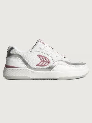 Uba Premium Leather & Mesh - White/ Metallic Silver Blush Pink