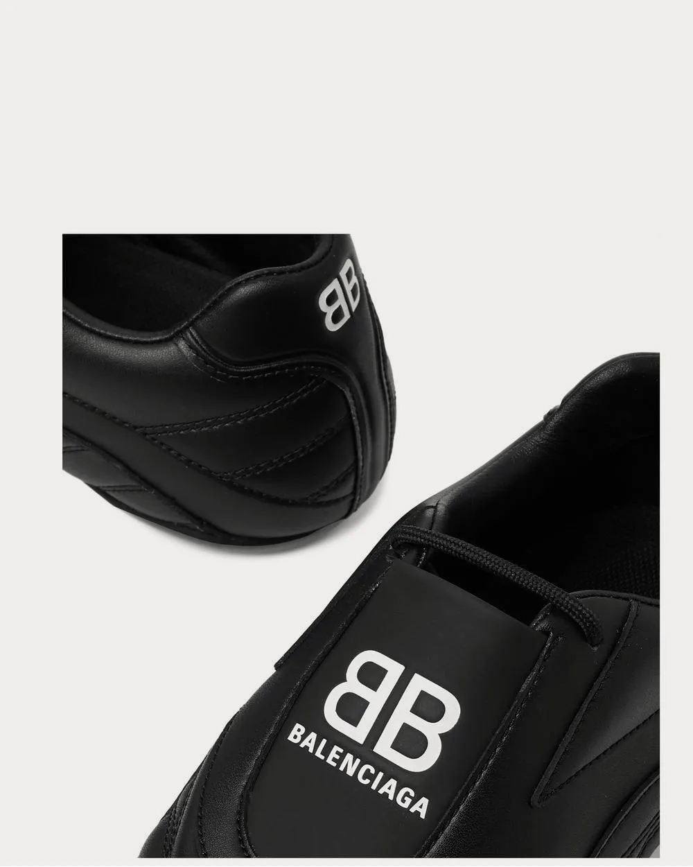 Zen Logo-Print Faux Leather  Black low top sneakers